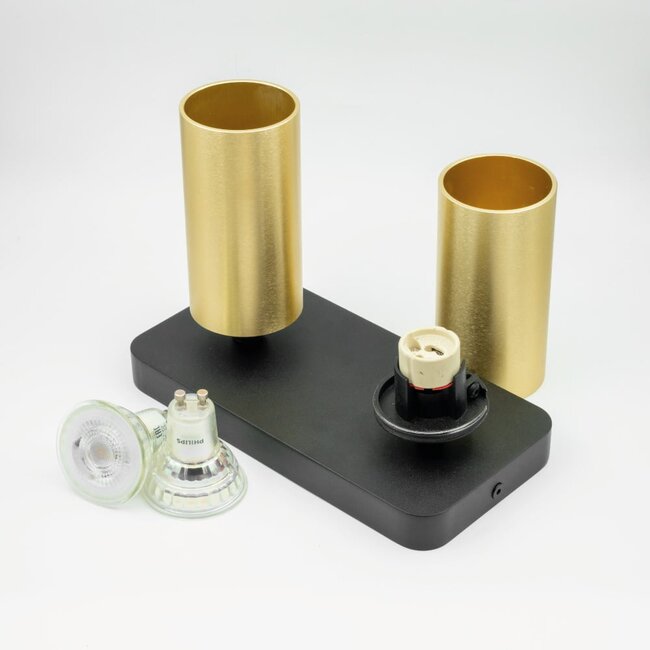 HELDR! Plafondlamp Ivy 2L - Zwart/Goud