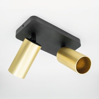 HELDR! Plafondlamp Ivy 2L - Zwart/Goud
