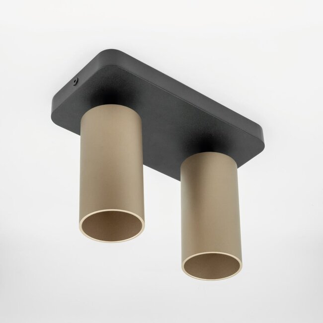 HELDR! Plafondlamp Ivy 2L - Zwart/Champagne