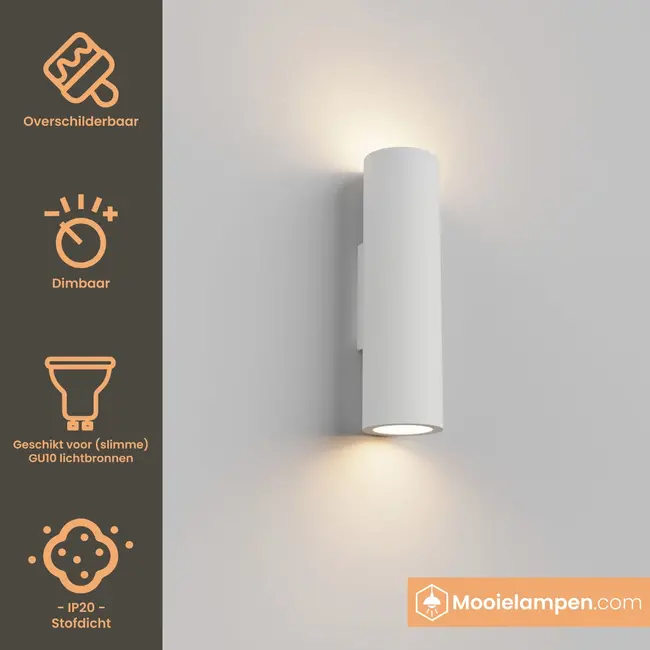 Artdelight Wandlamp Brest Egaal - Wit