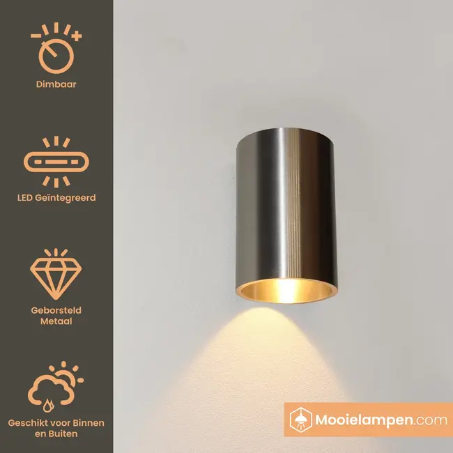 Artdelight Wandlamp Brody 1 - Aluminium