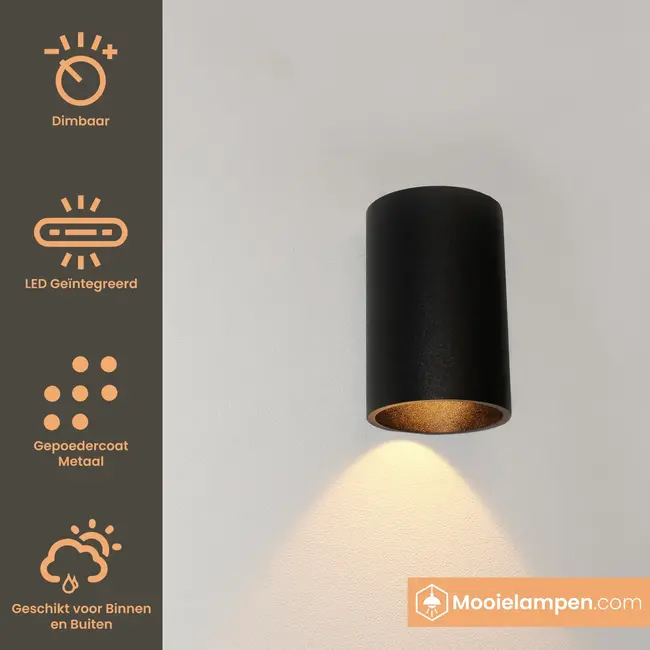 Artdelight Wandlamp Brody 1 - Zwart