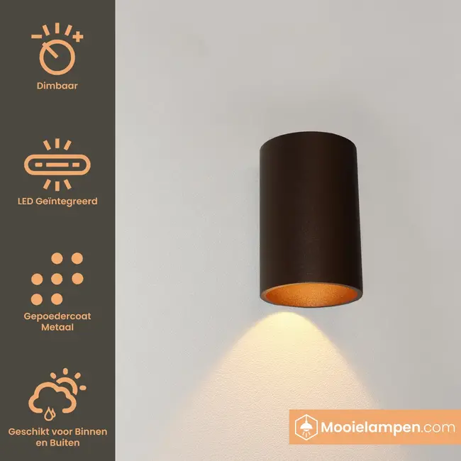 Artdelight Wandlamp Brody 1 - Bruin