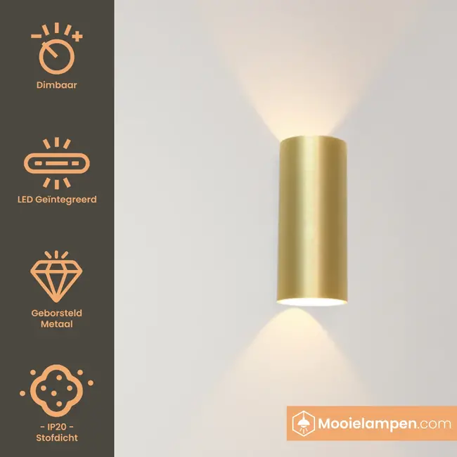 Artdelight Wandlamp Brody 2 - Goud
