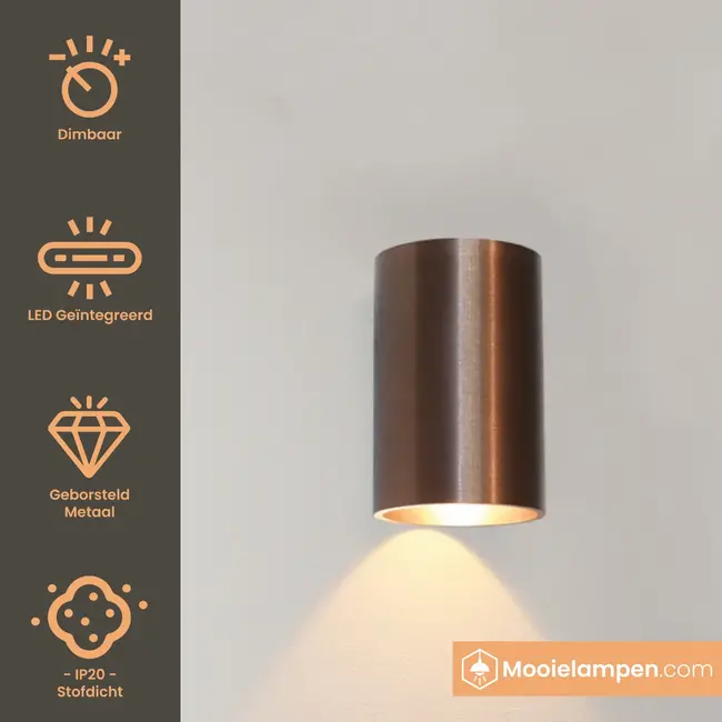 Artdelight Wandlamp Brody 1 - Donker Brons