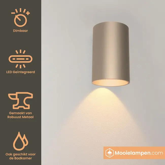 Artdelight Wandlamp Brody 1 - Champagne