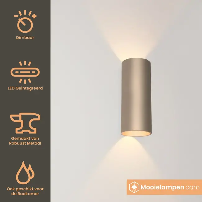 Artdelight Wandlamp Brody 2 - Champagne