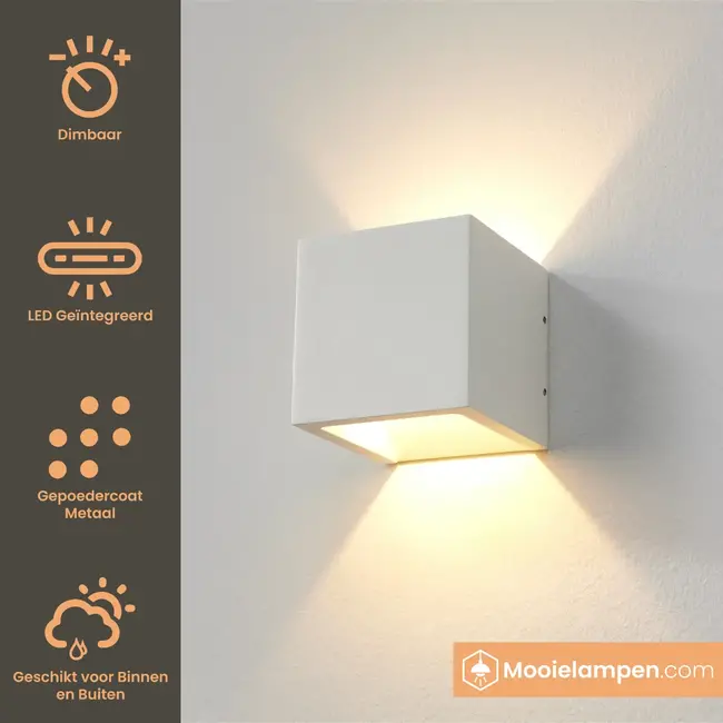 Artdelight Wandlamp Cube - Wit