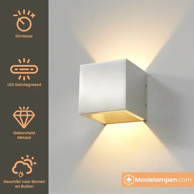 Artdelight Wandlamp Cube - Aluminium