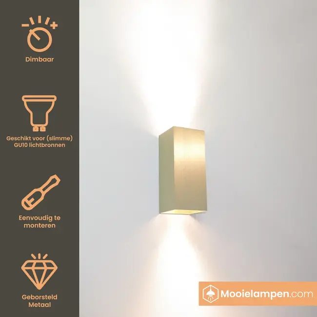 Artdelight Wandlamp Dante 2 - Goud