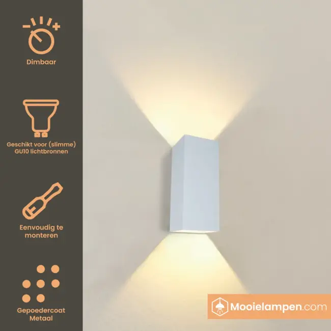 Artdelight Wandlamp Dante 2 XL - Wit