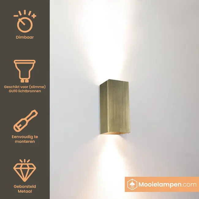 Artdelight Wandlamp Dante 2 - Antiek Brons