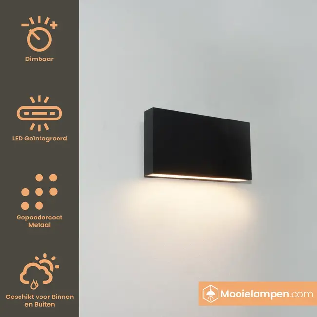 Artdelight Wandlamp Box 1L - Zwart