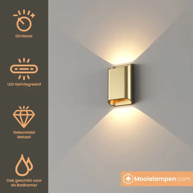 Artdelight Wandlamp Diaz S - Goud