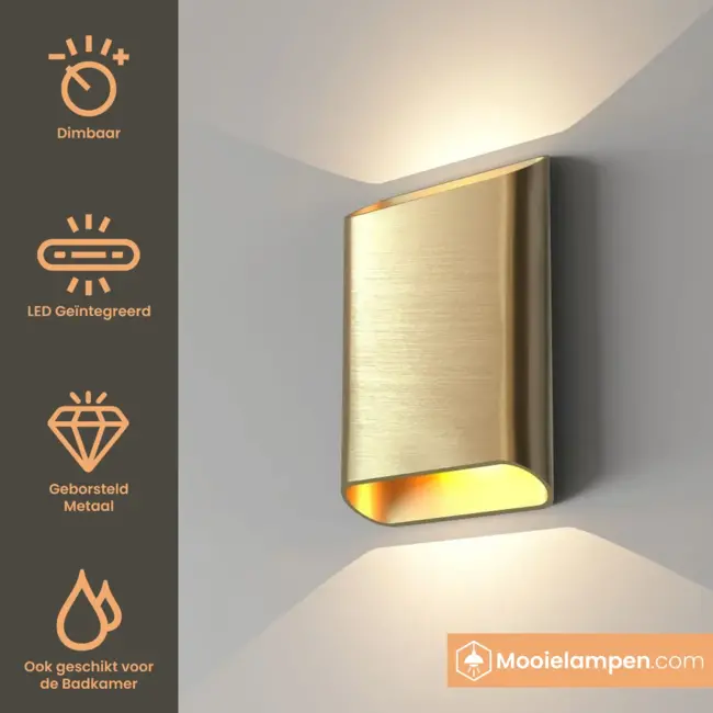 Artdelight Wandlamp Diaz L - Goud