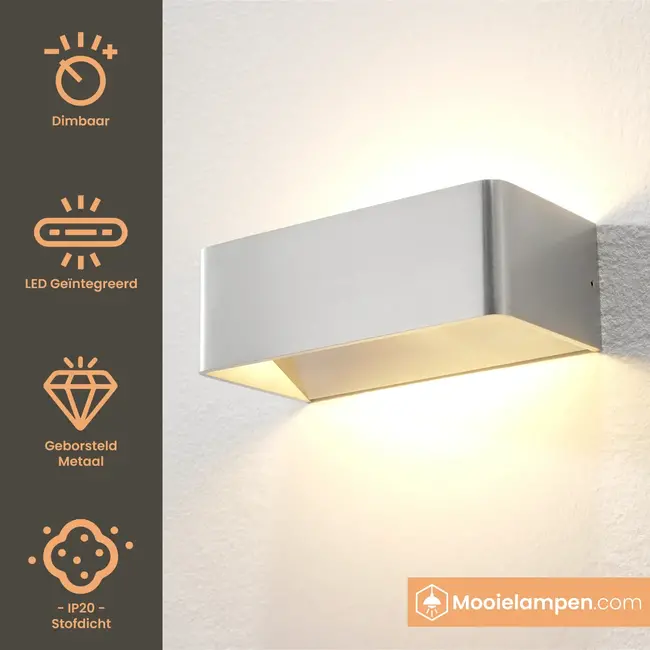 Artdelight Wandlamp Mainz - Aluminium