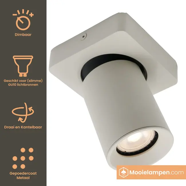 Artdelight Plafondlamp Megano 1L - Zijdegrijs