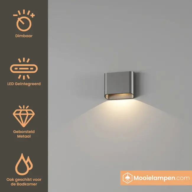 Artdelight Wandlamp Diaz 1L - Staalgrijs