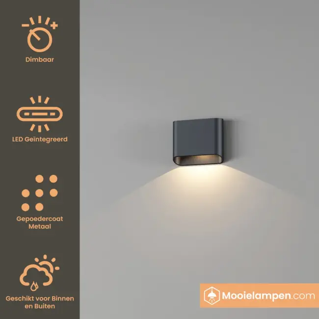 Artdelight Wandlamp Diaz 1L - Zwart