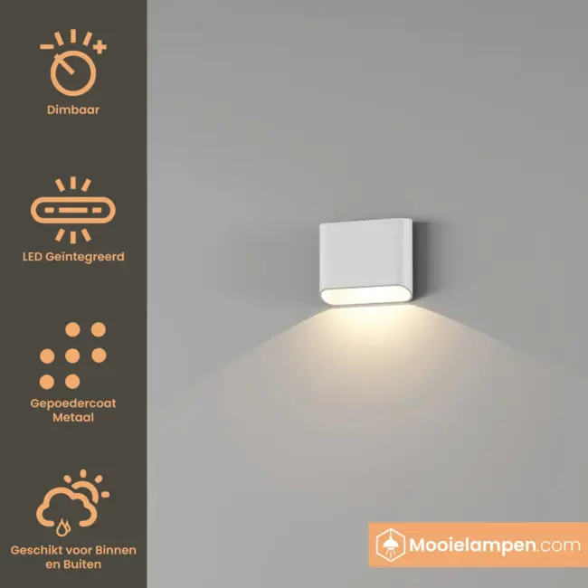 Artdelight Wandlamp Diaz 1L - Wit