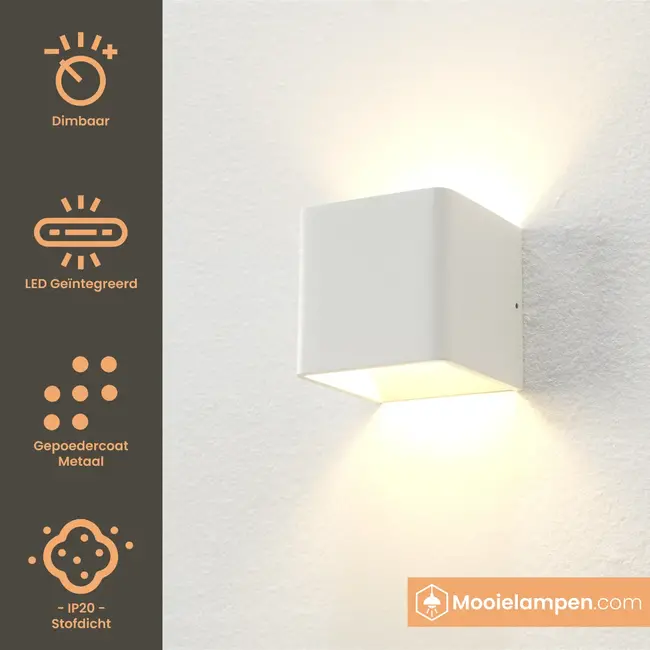 Artdelight Wandlamp Fulda - Wit