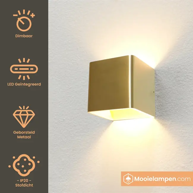 Artdelight Wandlamp Fulda - Goud