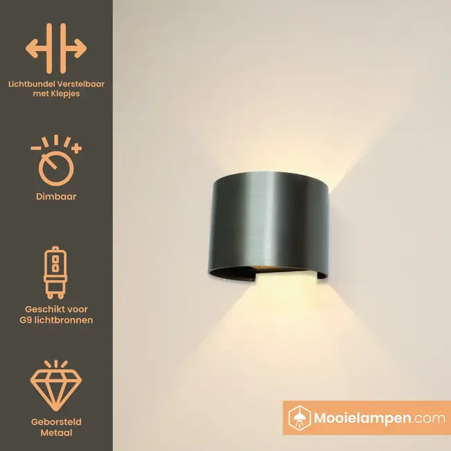 Artdelight Wandlamp Gyro - Gun Metal