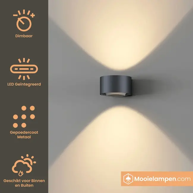 Artdelight Wandlamp Hudson - Zwart