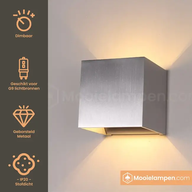 Artdelight Wandlamp Gymm - Aluminium