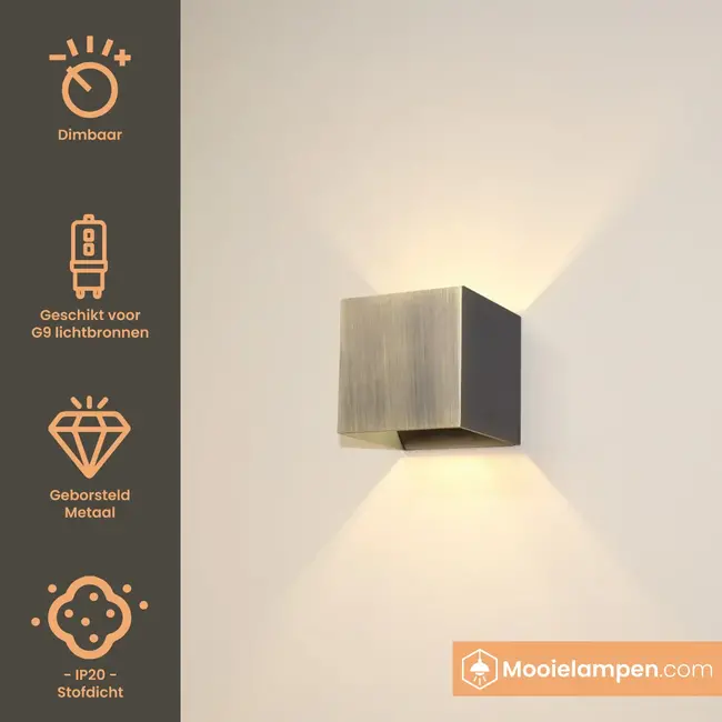 Artdelight Wandlamp Gymm - Antiek Brons