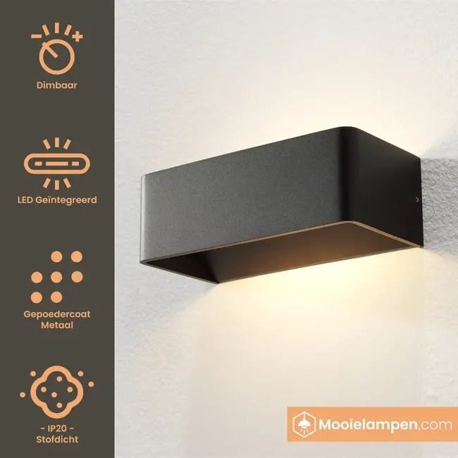 Artdelight Wandlamp Mainz - Zwart