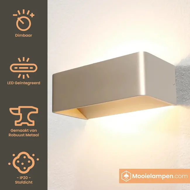 Artdelight Wandlamp Mainz - Champagne