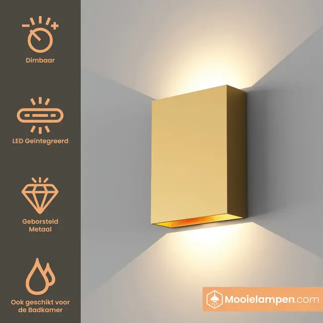 Artdelight Wandlamp Memphis - Warm Goud