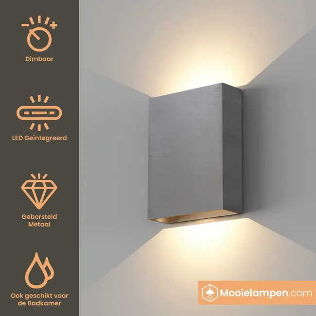 Artdelight Wandlamp Memphis - Staalgrijs