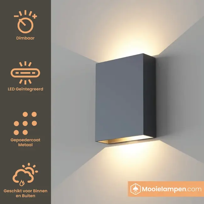 Artdelight Wandlamp Memphis - Zwart/Mat Goud