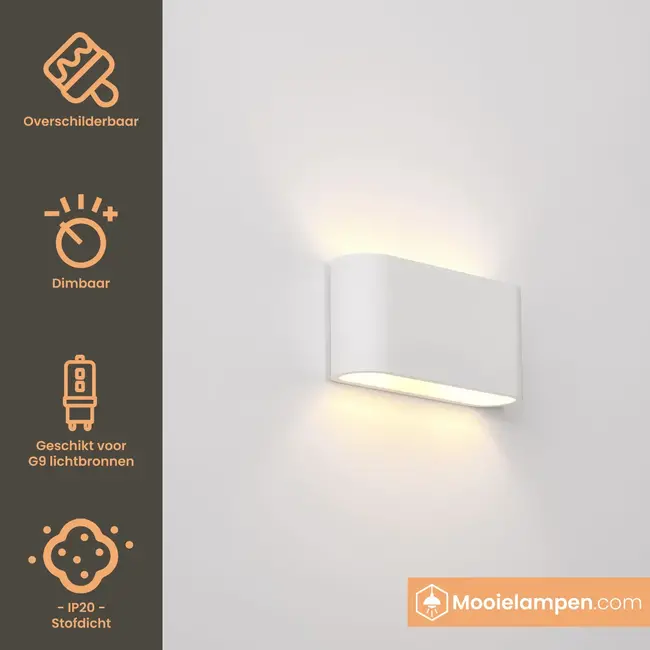 Artdelight Wandlamp Lille Egaal - Wit