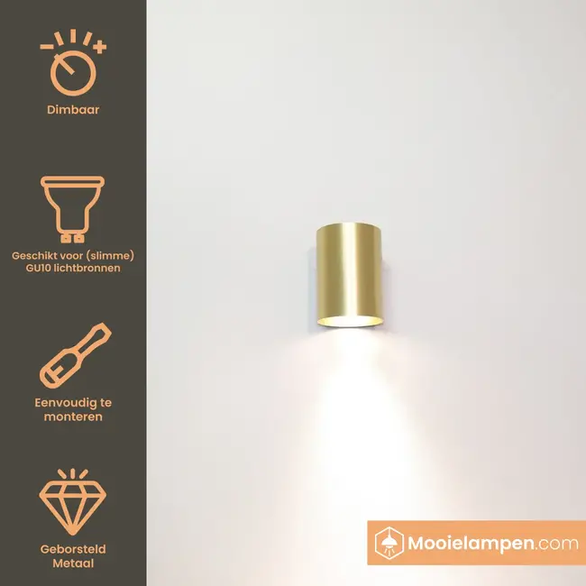 Artdelight Wandlamp Roulo 1 - Goud