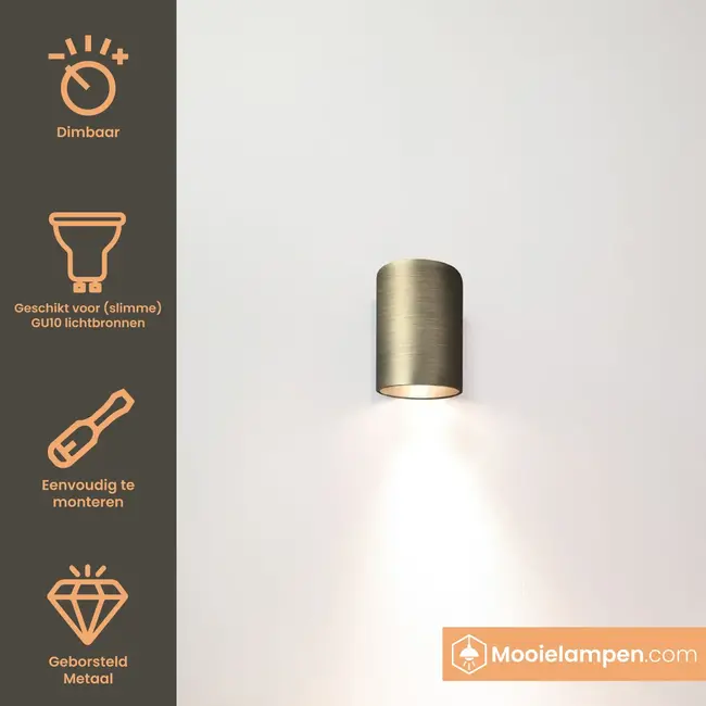 Artdelight Wandlamp Roulo 1 - Antiek Brons