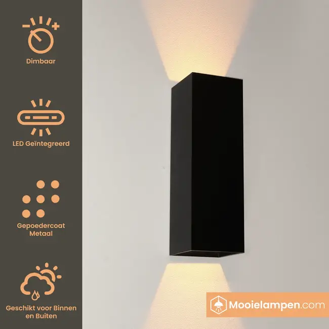 Artdelight Wandlamp Vegas 250 - Zwart