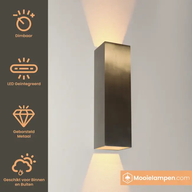 Artdelight Wandlamp Vegas 250 - Aluminium