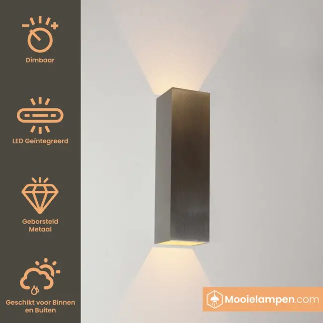 Artdelight Wandlamp Vegas 150 - Aluminium