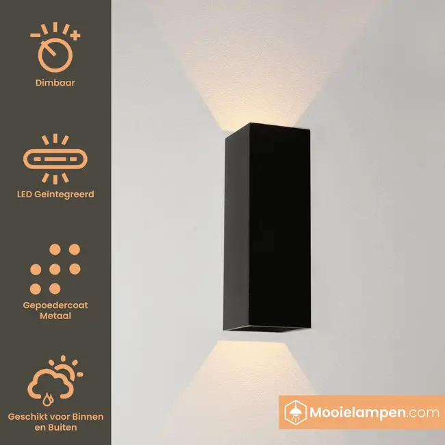 Artdelight Wandlamp Vegas 150 - Zwart