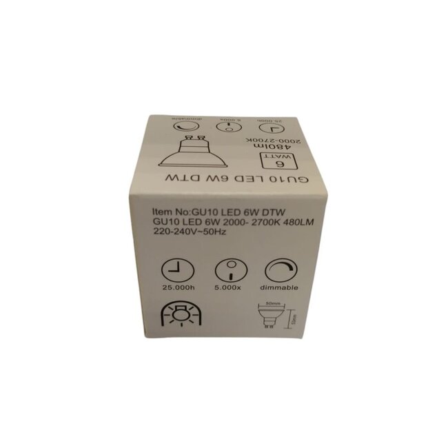 Artdelight GU10 Led 6W 2000-2700K 480lm - Dim to Warm