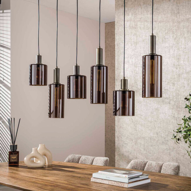 HELDR! Hanglamp Firenze 6L Brons/Bruin