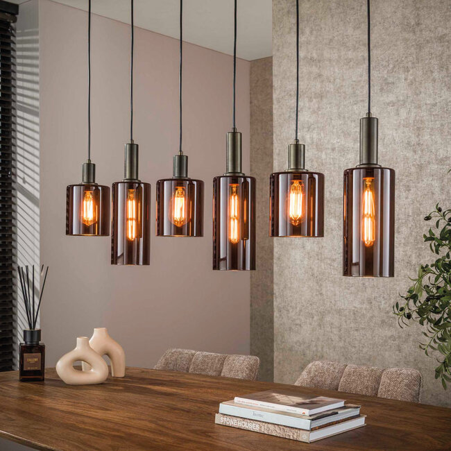 HELDR! Hanglamp Firenze 6L Brons/Bruin