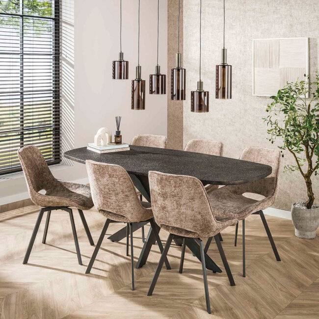 HELDR! Hanglamp Firenze 6L Brons/Bruin