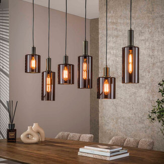 HELDR! Hanglamp Firenze 6L Brons/Bruin