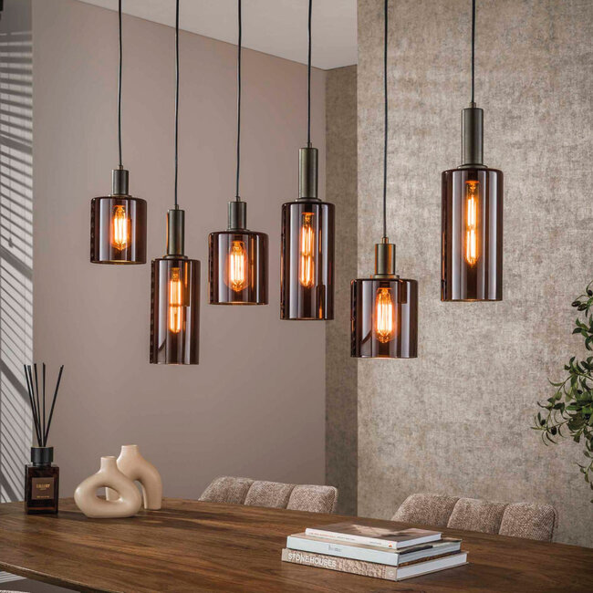 HELDR! Hanglamp Firenze 6L Brons/Bruin