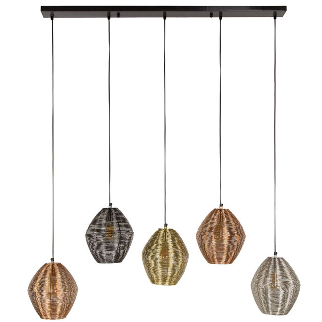 HELDR! Hanglamp Lino 5L - Multicolor