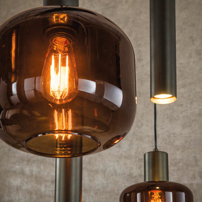 HELDR! Hanglamp Xanthi 7L Brons/Bruin